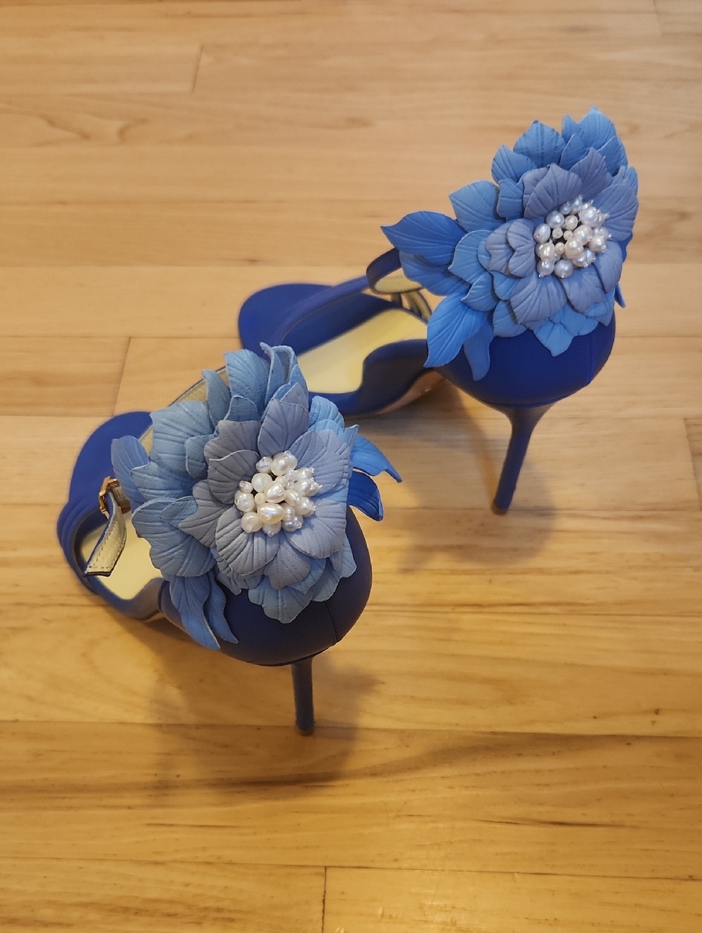 Sarah Flint Perfect Sandal 100 In Cove Blue Nappa - Sz 39/8.5